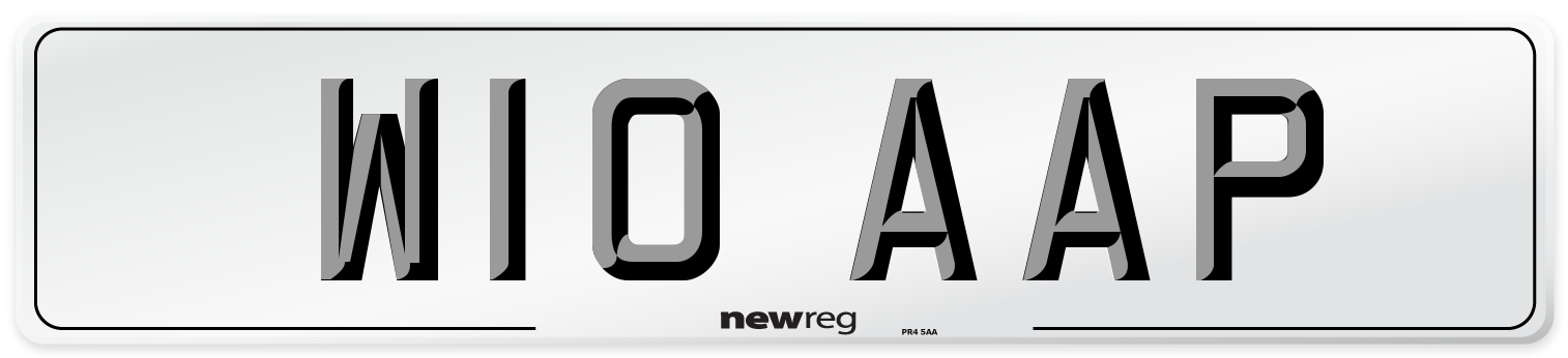 W10 AAP Number Plate from New Reg